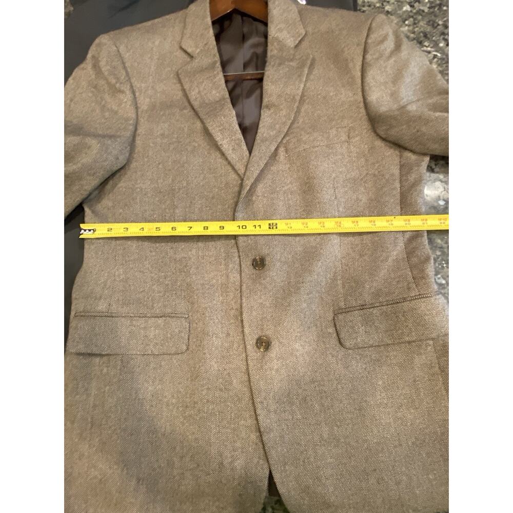 Vintage Stafford Brown‎ Tweed Wool Blazer Sport Coat Jacket Elbow Patch XL SZ 42 - Picture 11 of 12
